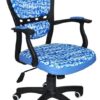 f-20 office chair with print blue