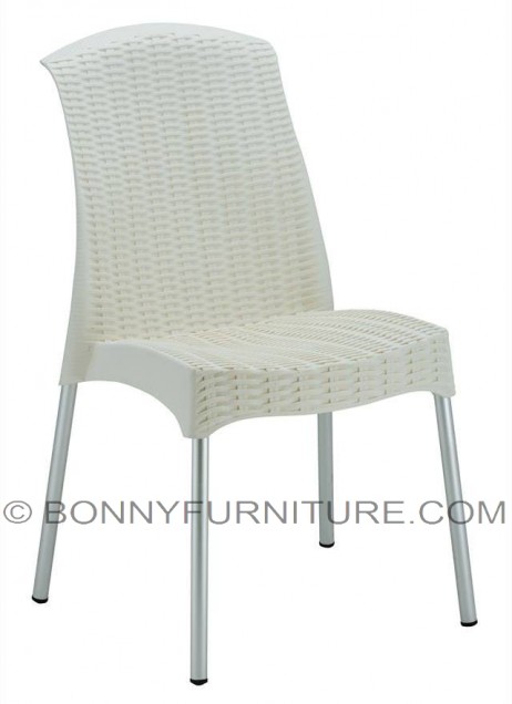 080-a plastic chair chrome legs white