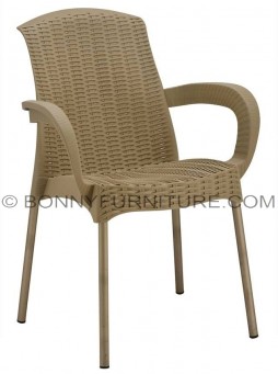 080-b plastic chair with arms beige