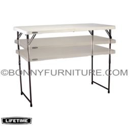 LIFETIME 4-FOOT (48 INCHES) ADJUSTABLE FOLD-IN-HALF TABLE - WHITE 4428 1